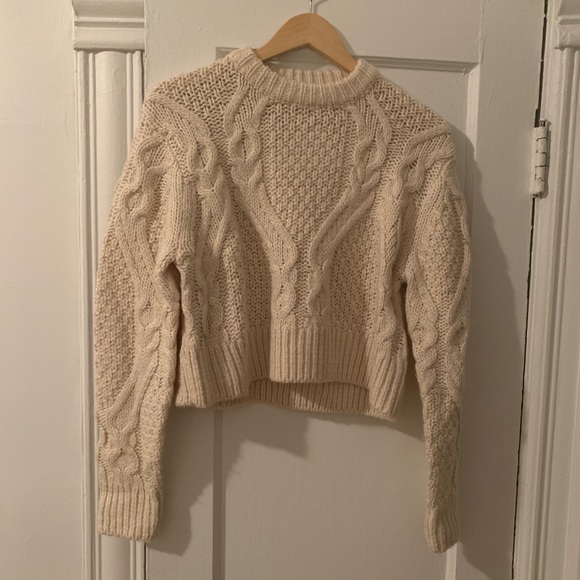 French connection cropped cable knit calina jumper - medium - Picture 3 of 15